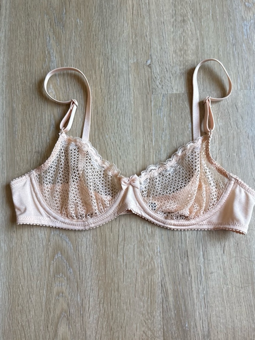 Amazon Sheer Lace Underwire Bra in Blush - Women's Intimates 32B